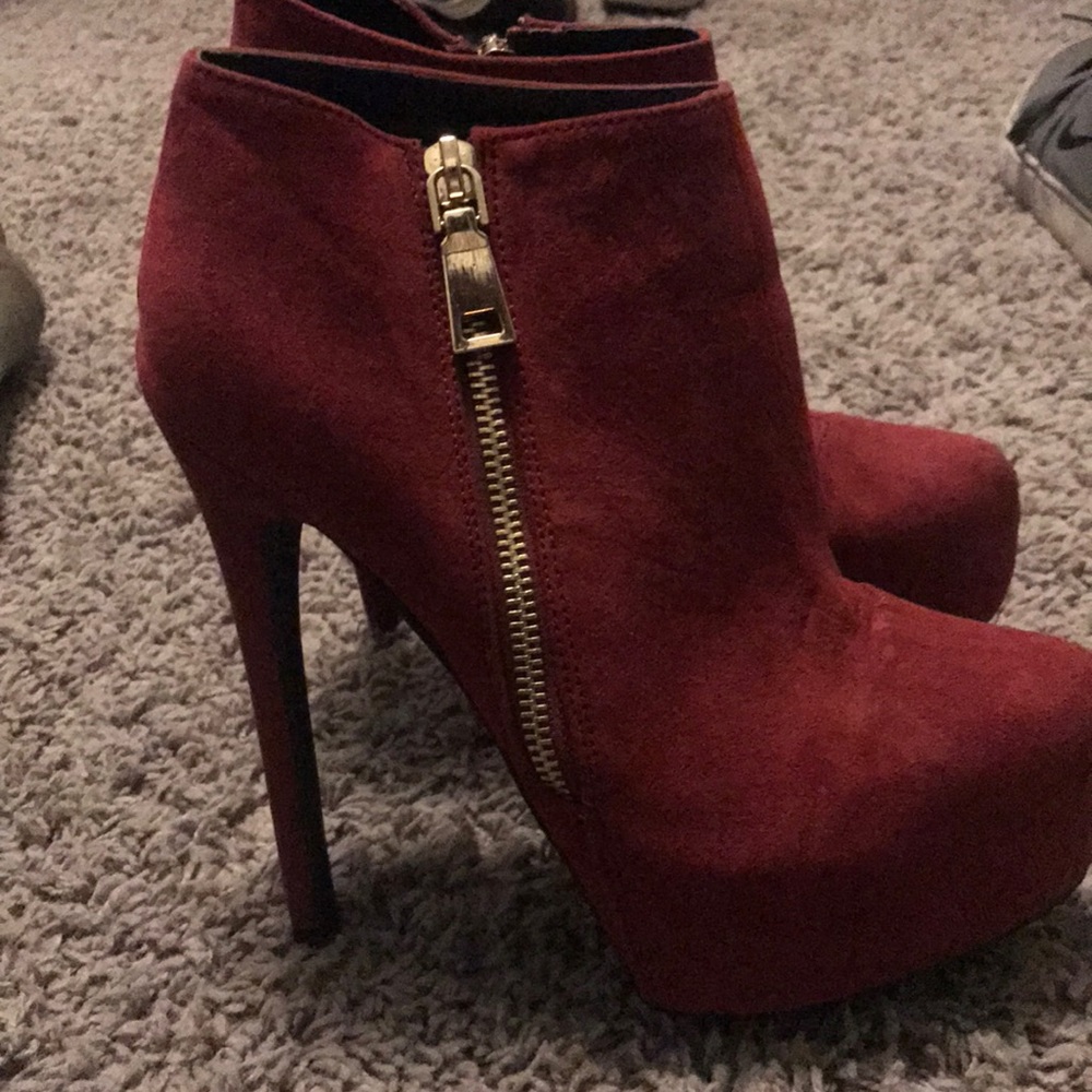 Maroon Bootie high heels